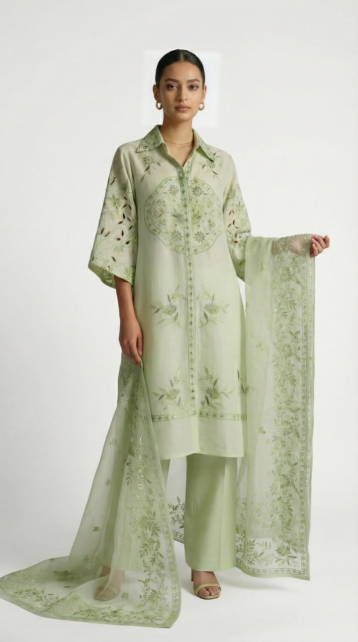 Reema Ahsan - Mavah Lawn Suit For Women - Mint Green - 3 Piece