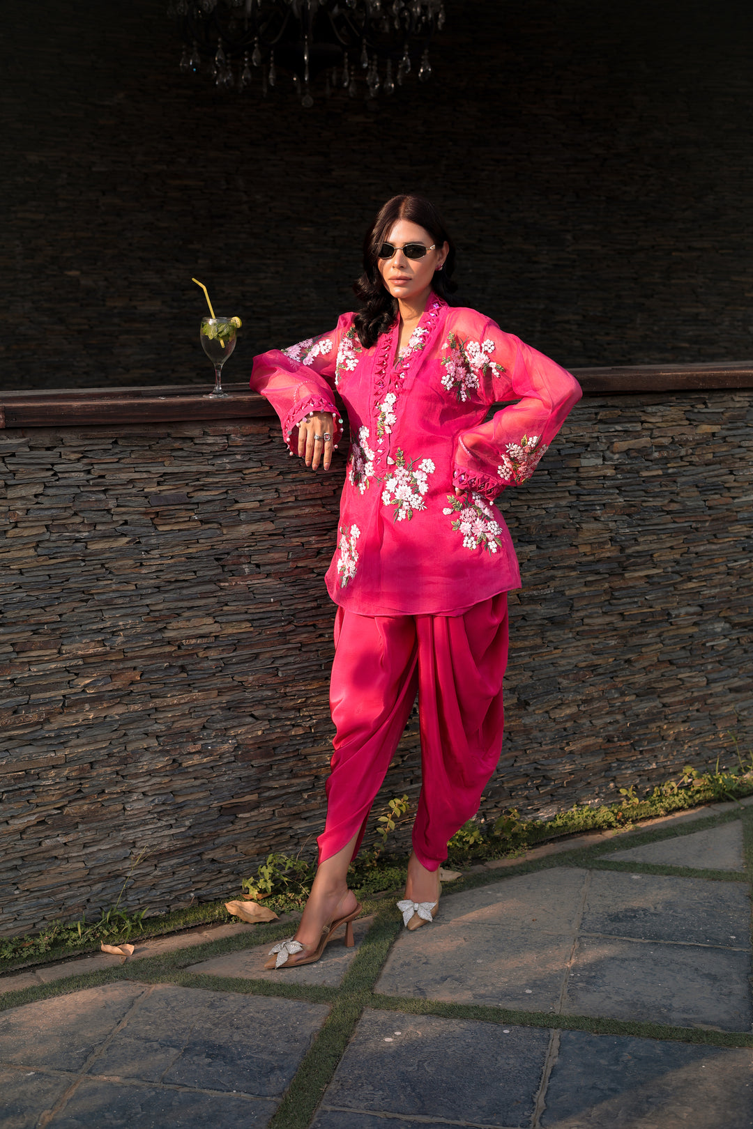Reema Ahsan - Myra Organza Suit For Women - Pink - 4 Piece