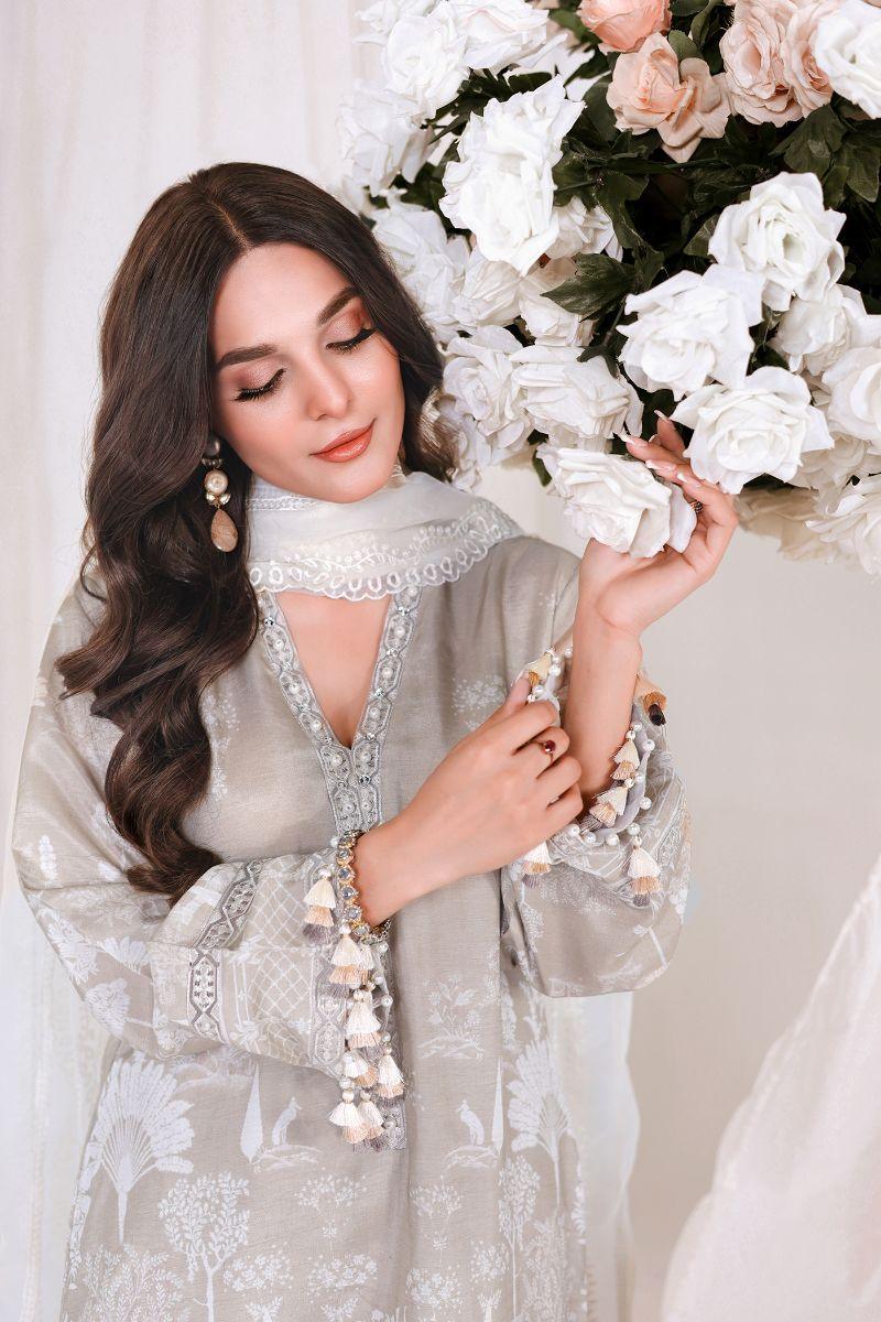 Reema Ahsan - NIA - Korean raw silk - Skin - 3 Piece