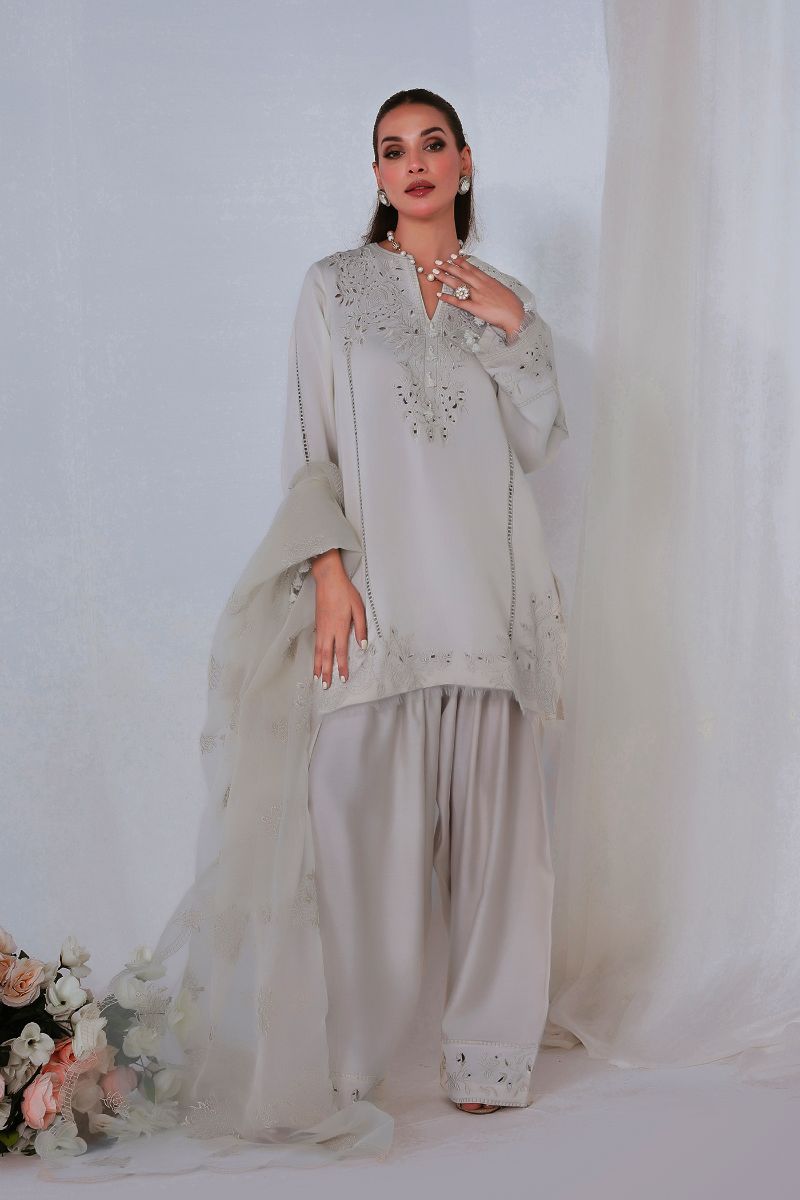 Reema Ahsan - NORAH - Khadi silk - Ivory - 3 Piece