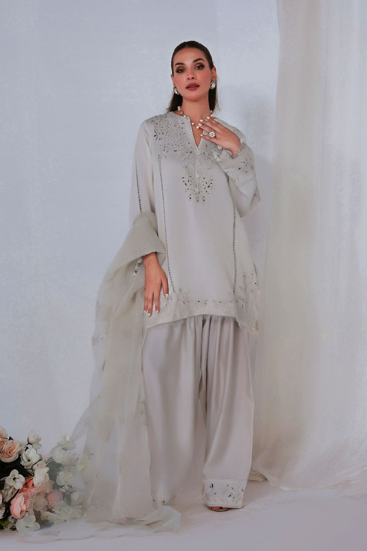 Reema Ahsan - NORAH - Khadi silk - Ivory - 3 Piece