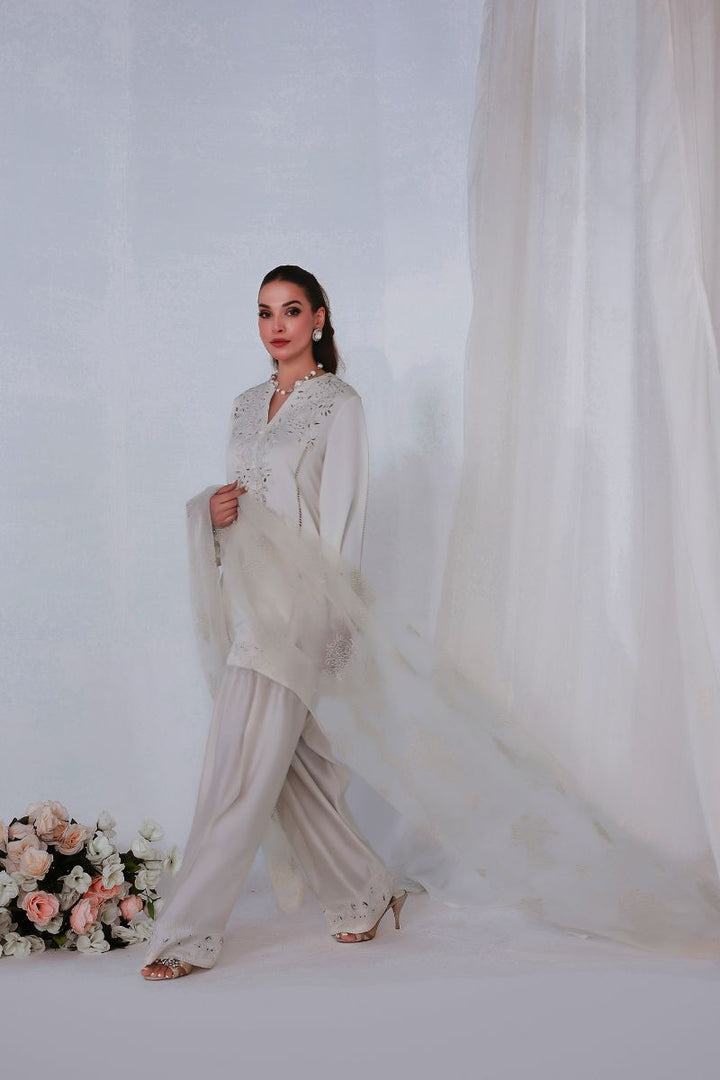 Reema Ahsan - NORAH - Khadi silk - Ivory - 3 Piece