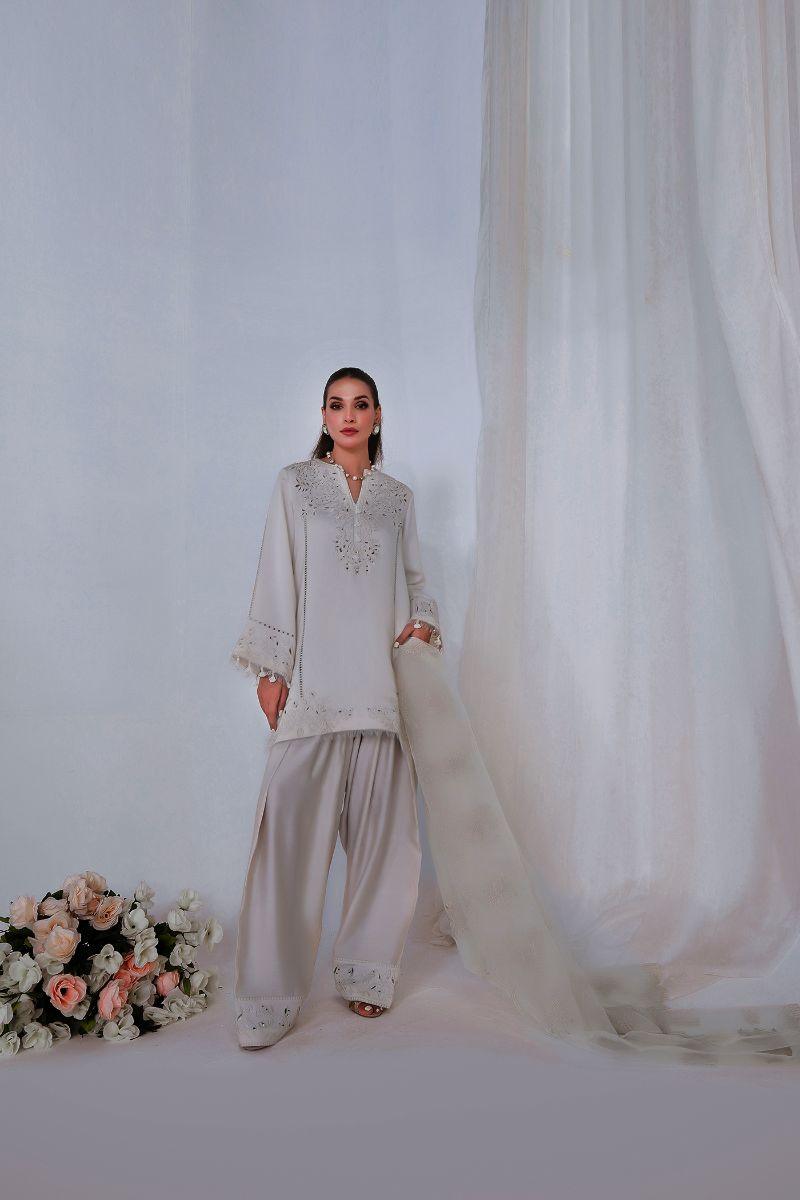 Reema Ahsan - NORAH - Khadi silk - Ivory - 3 Piece