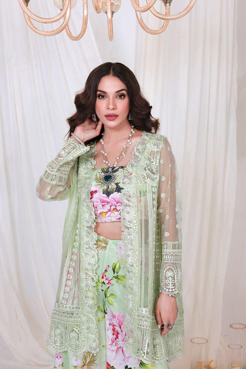 Reema Ahsan - NURAY - Organza - Lime green - 4 Piece