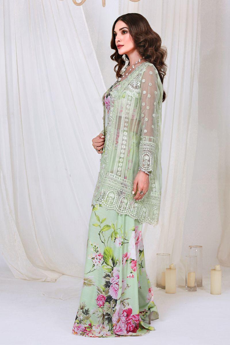 Reema Ahsan - NURAY - Organza - Lime green - 4 Piece