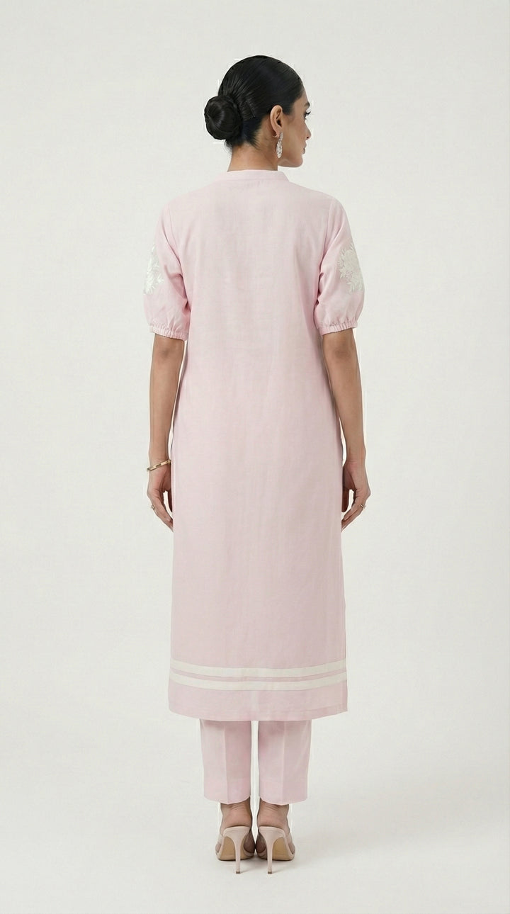 Reema Ahsan - Neve Irish Cotton Suit For Women - Light Pink and White - 2 Piece