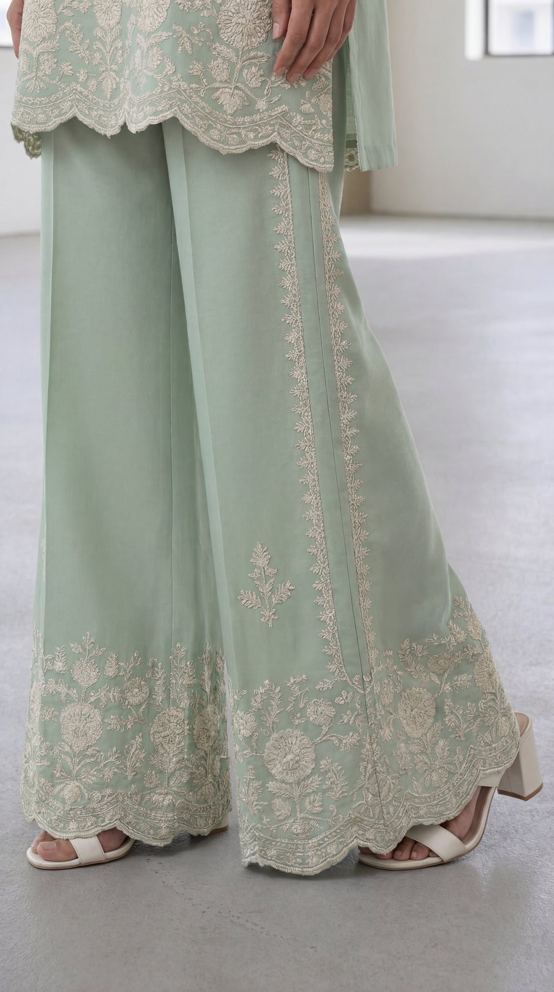 Reema Ahsan - Nour Georget Suit For Women - Light Green - 3 Piece