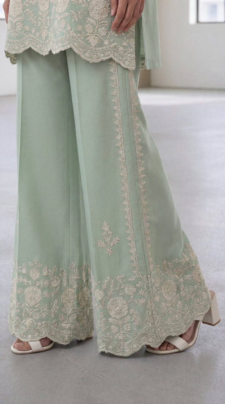 Reema Ahsan - Nour Georget Suit For Women - Light Green - 3 Piece