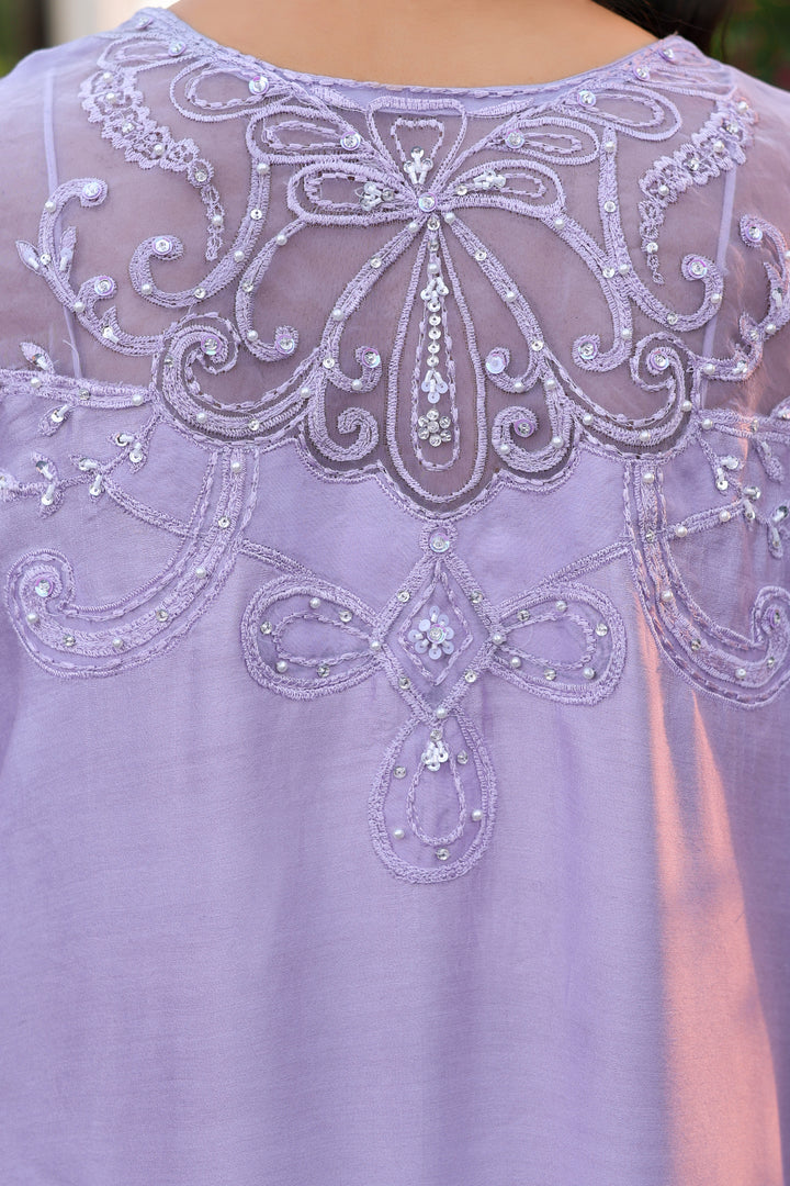 Reema Ahsan - Nysa Khadi Silk Suit For Women - Lilac - 3 Piece
