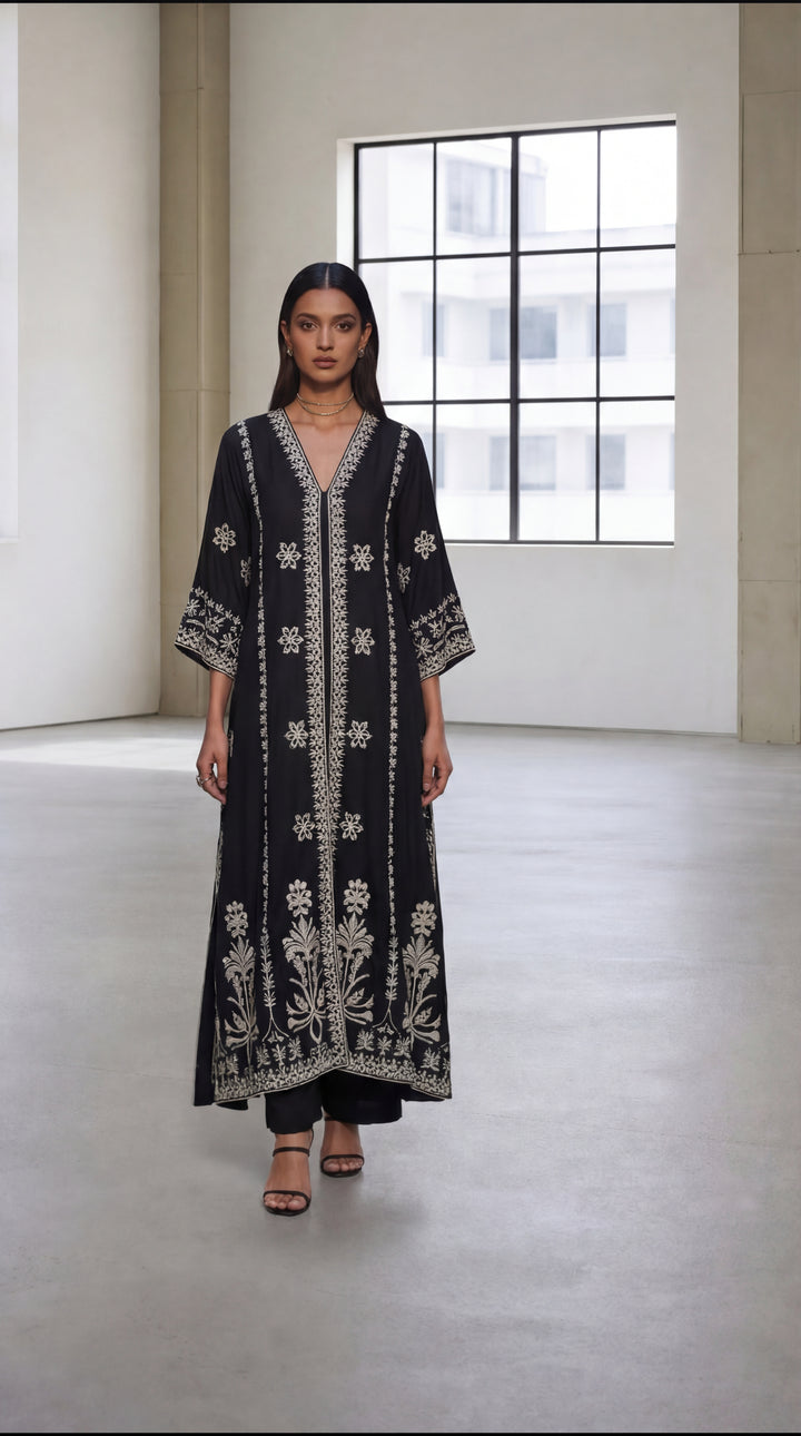 Reema Ahsan - Orlena Georget Suit For Women - Black and White - 2 Piece