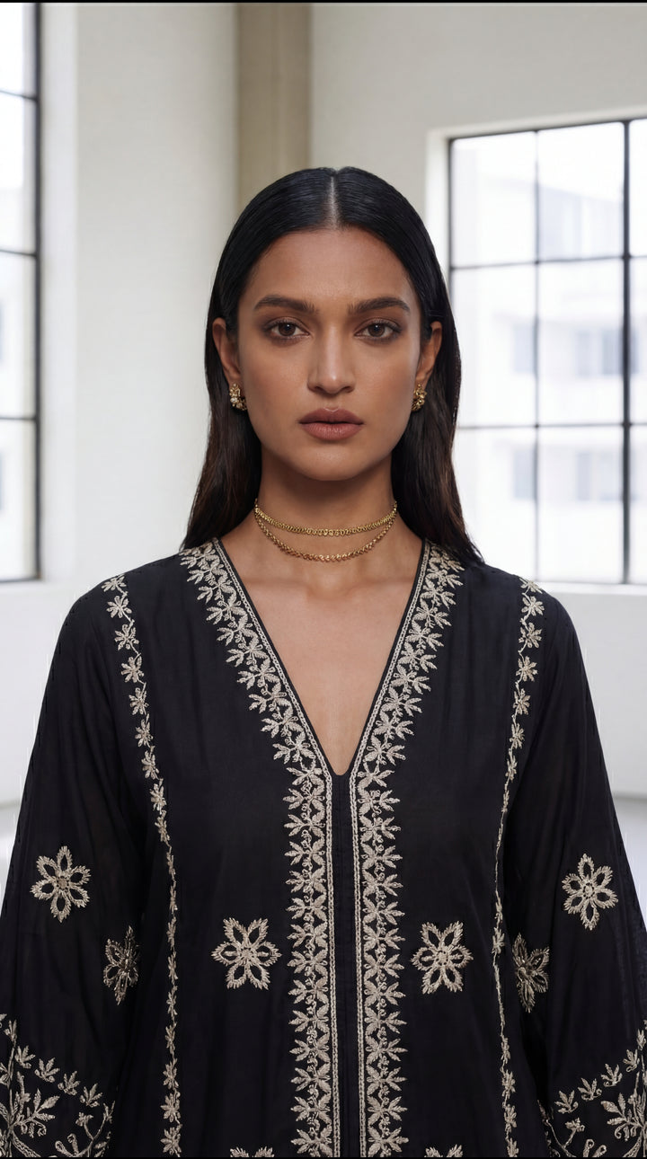 Reema Ahsan - Orlena Georget Suit For Women - Black and White - 2 Piece
