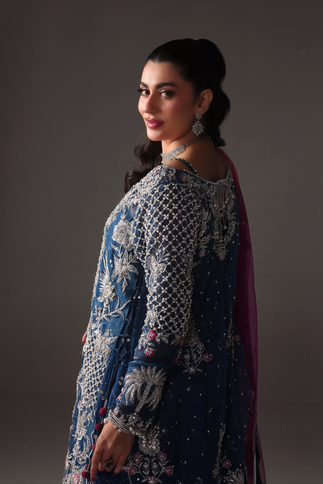 Reema Ahsan - Parisa Organza & Mukesh Chiffon Suit For Women - Teal - 3 Piece