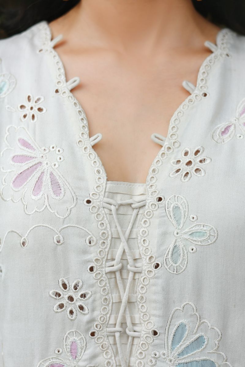 Reema Ahsan - ROHA - Khadi Silk & Organza - Ivory - 3 Piece