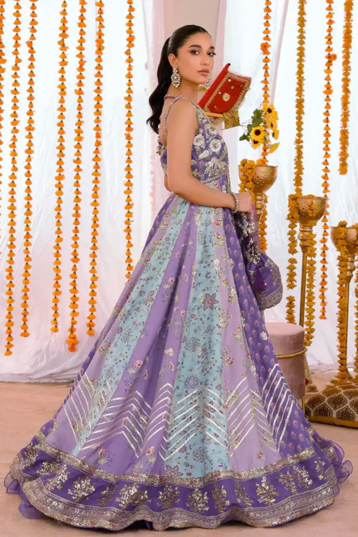 Reema Ahsan - Raeha - Pk Raw Silk, Organza & Net - Multi, Purple - 3 Piece
