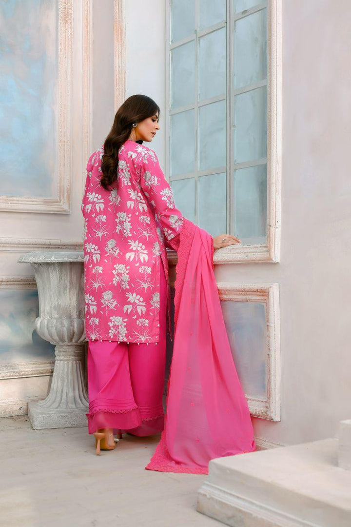 Reema Ahsan - Reha - Lawn - Shoking pink - 3 Piece