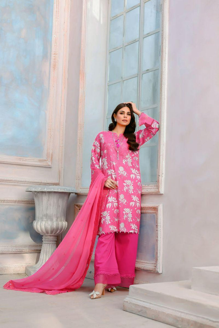 Reema Ahsan - Reha - Lawn - Shoking pink - 3 Piece