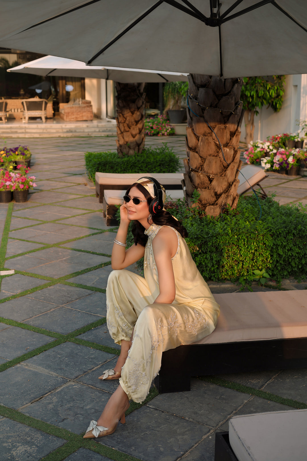 Reema Ahsan - Rina Shamoz Silk Suit For Women - Yellow - 3 Piece