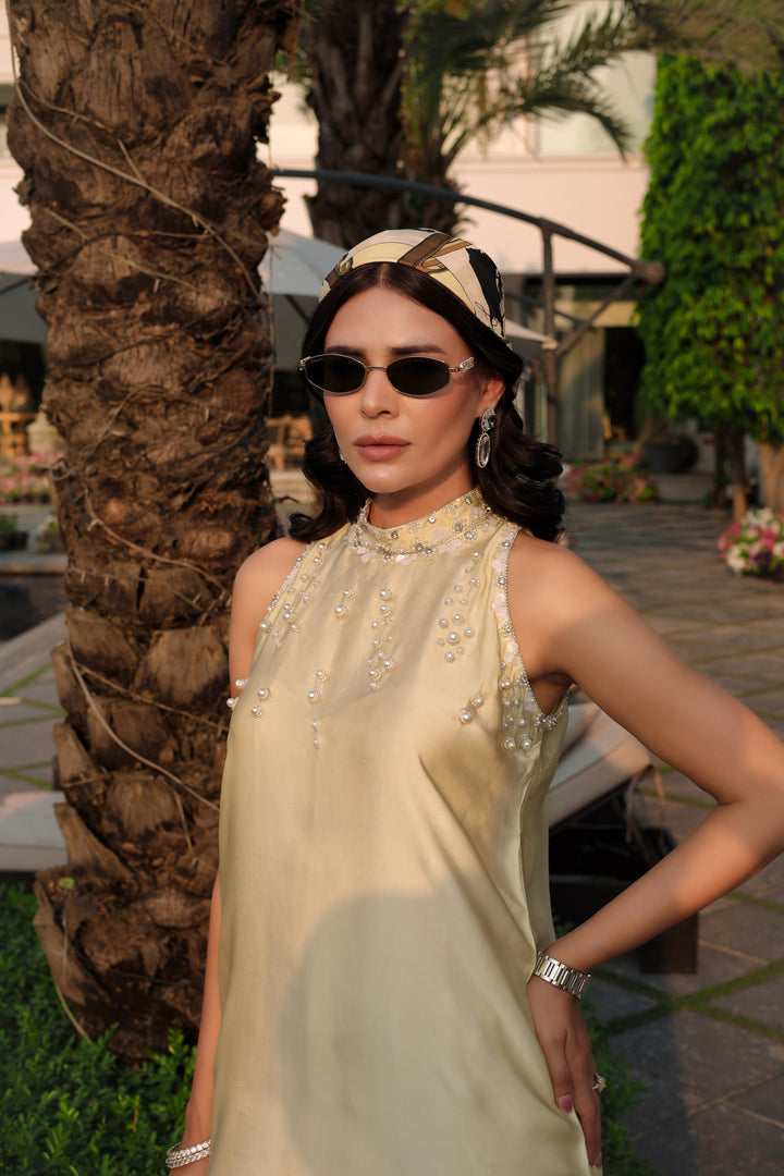 Reema Ahsan - Rina Shamoz Silk Suit For Women - Yellow - 3 Piece