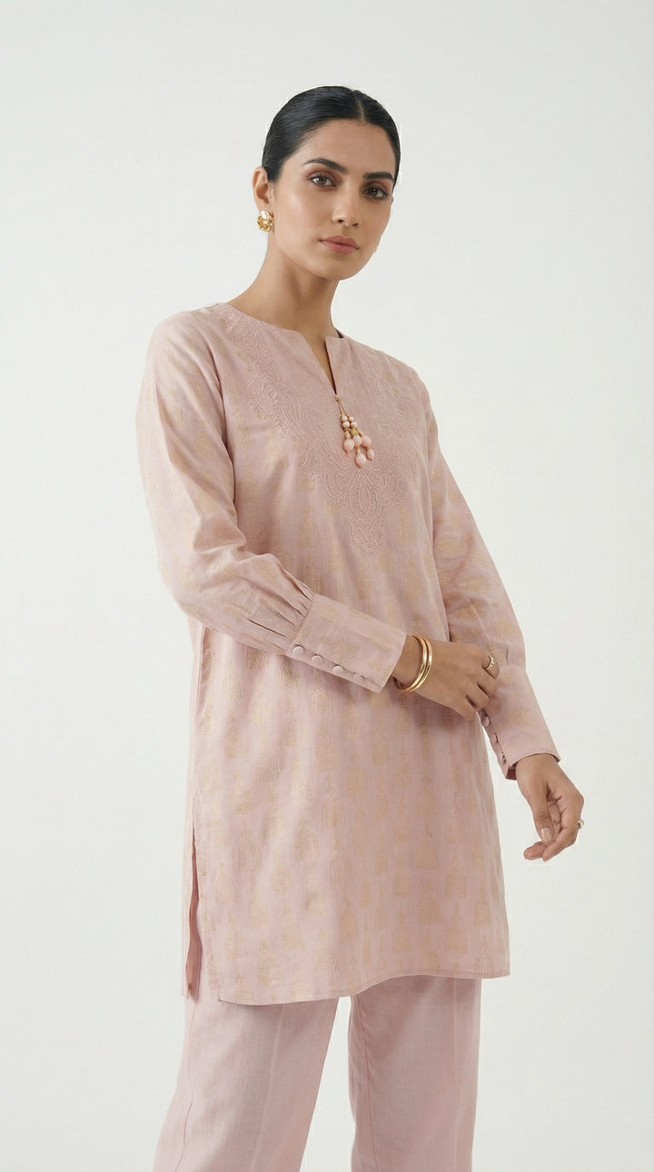 Reema Ahsan - Rosa Jaquard Lawn Suit For Women - Light Pink - 2 Piece