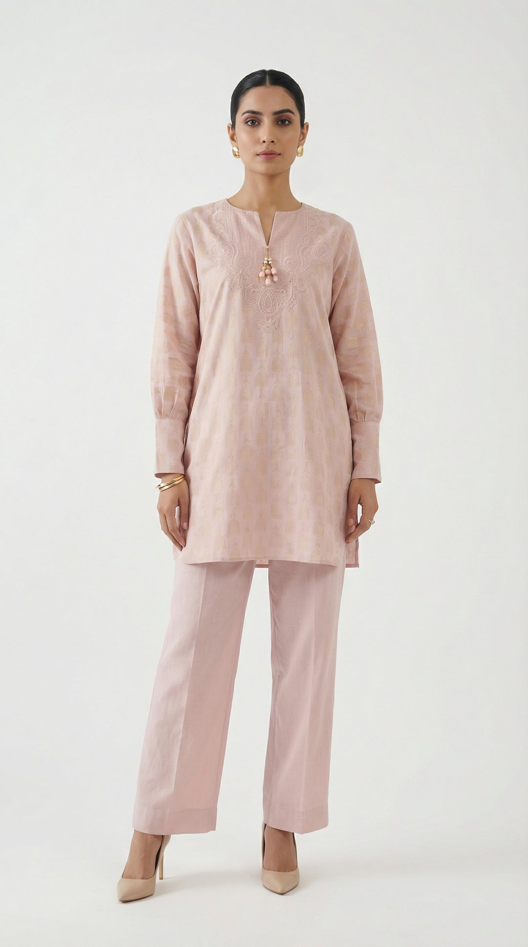 Reema Ahsan - Rosa Jaquard Lawn Suit For Women - Light Pink - 2 Piece