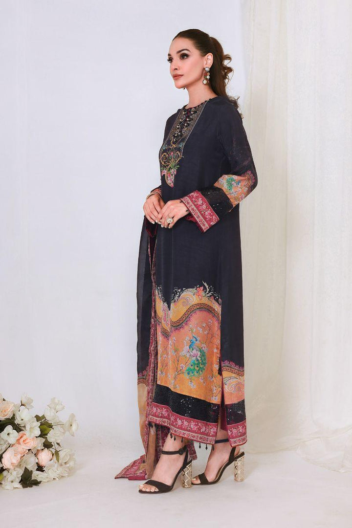 Reema Ahsan - SIREN - Korean raw silk - Black - 3 Piece