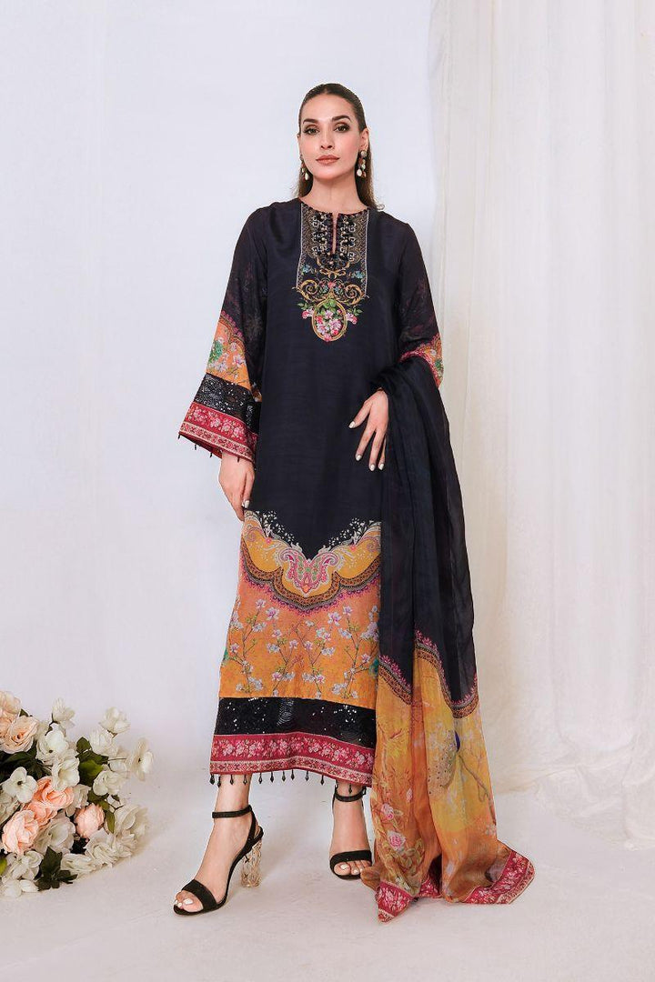 Reema Ahsan - SIREN - Korean raw silk - Black - 3 Piece