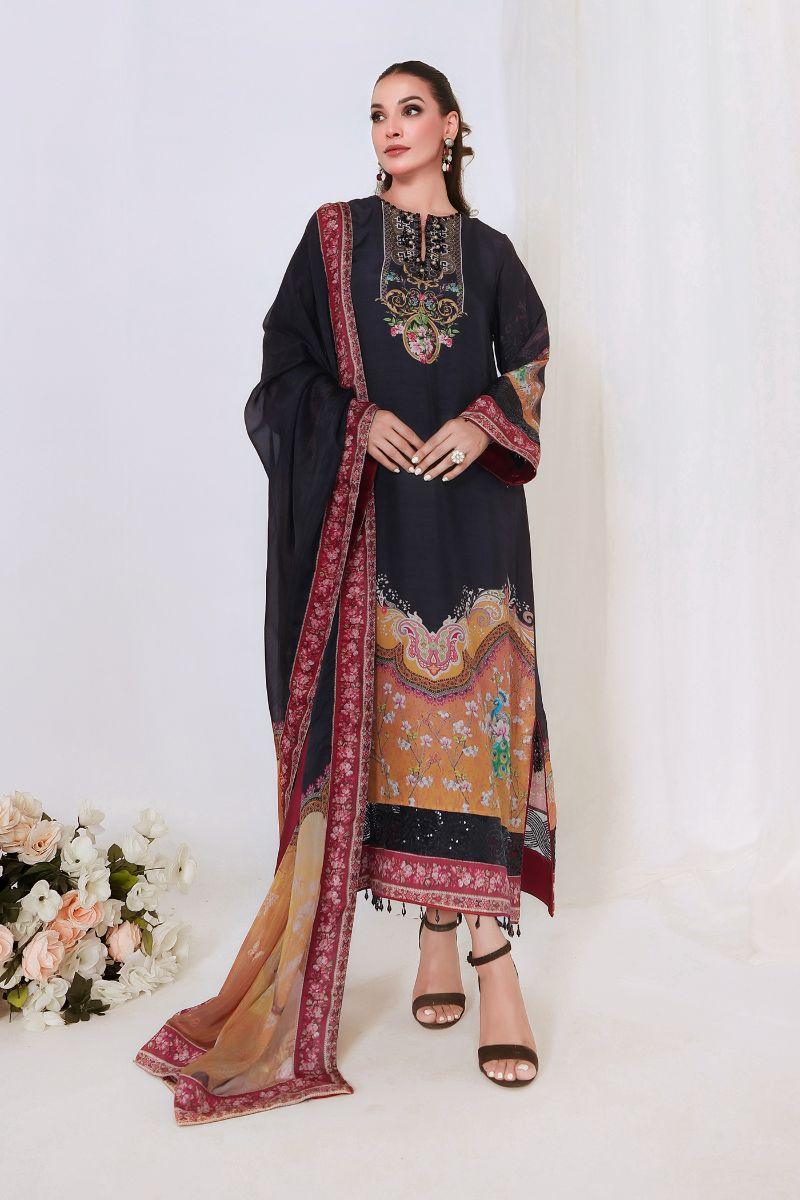 Reema Ahsan - SIREN - Korean raw silk - Black - 3 Piece