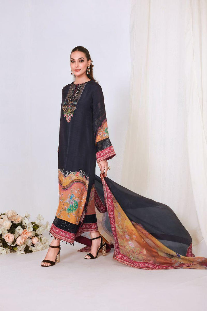 Reema Ahsan - SIREN - Korean raw silk - Black - 3 Piece