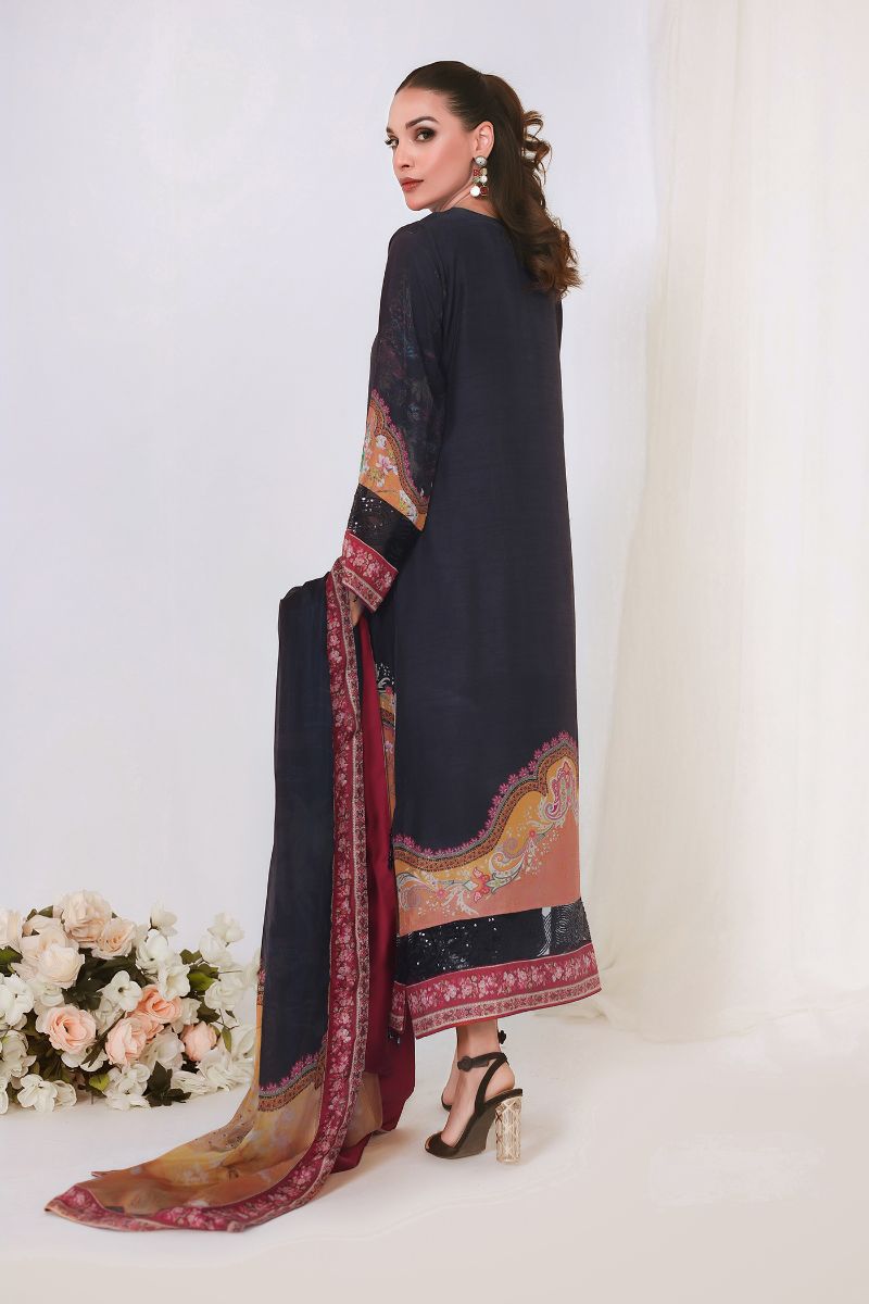 Reema Ahsan - SIREN - Korean raw silk - Black - 3 Piece