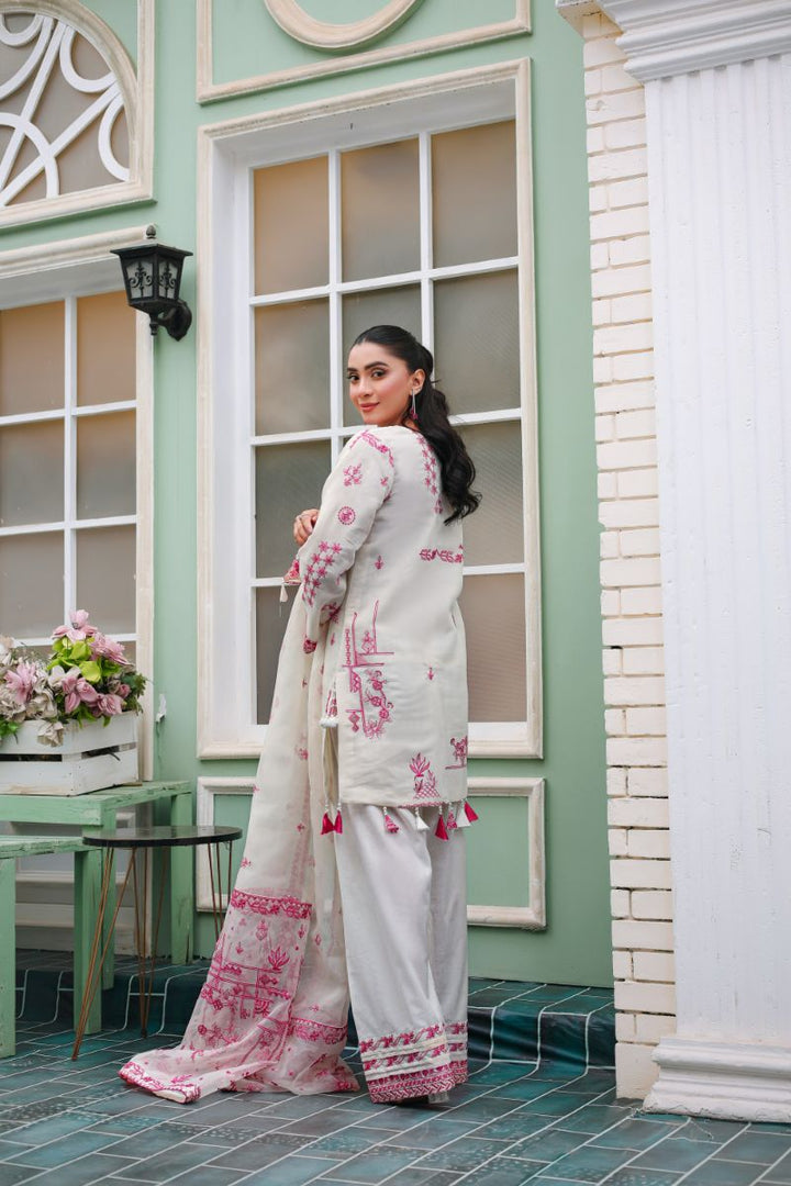 Reema Ahsan - Serena  - Kora Cotton & Lawn with Organza - Off-White - 3 Piece