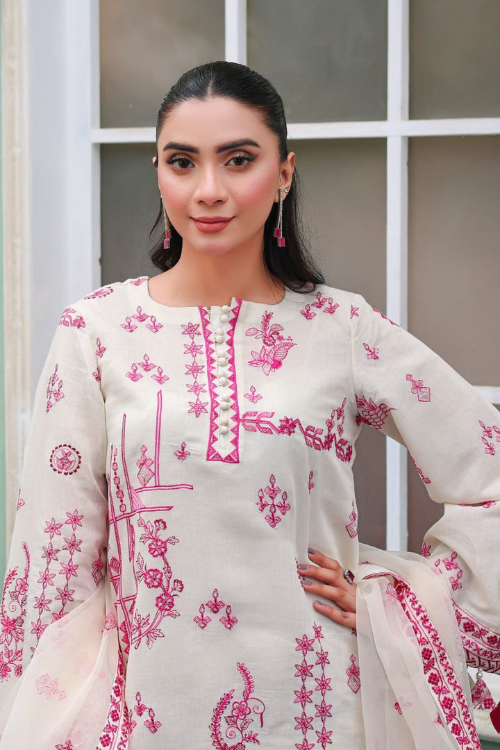 Reema Ahsan - Serena  - Kora Cotton & Lawn with Organza - Off-White - 3 Piece