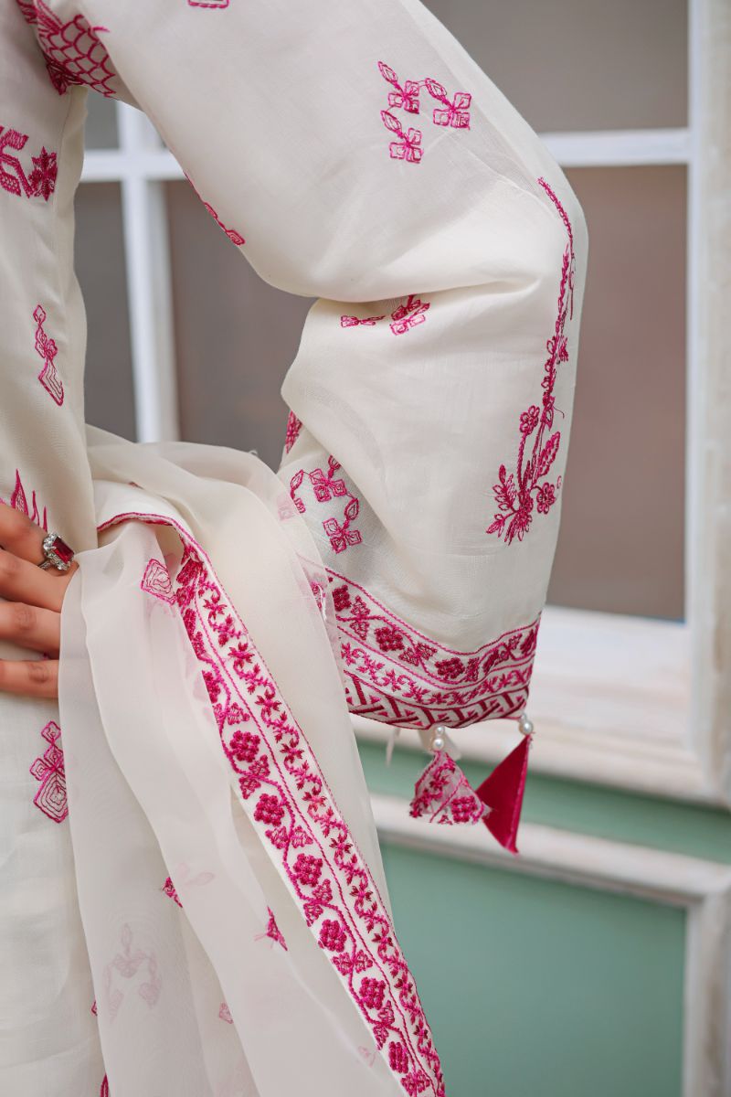 Reema Ahsan - Serena  - Kora Cotton & Lawn with Organza - Off-White - 3 Piece