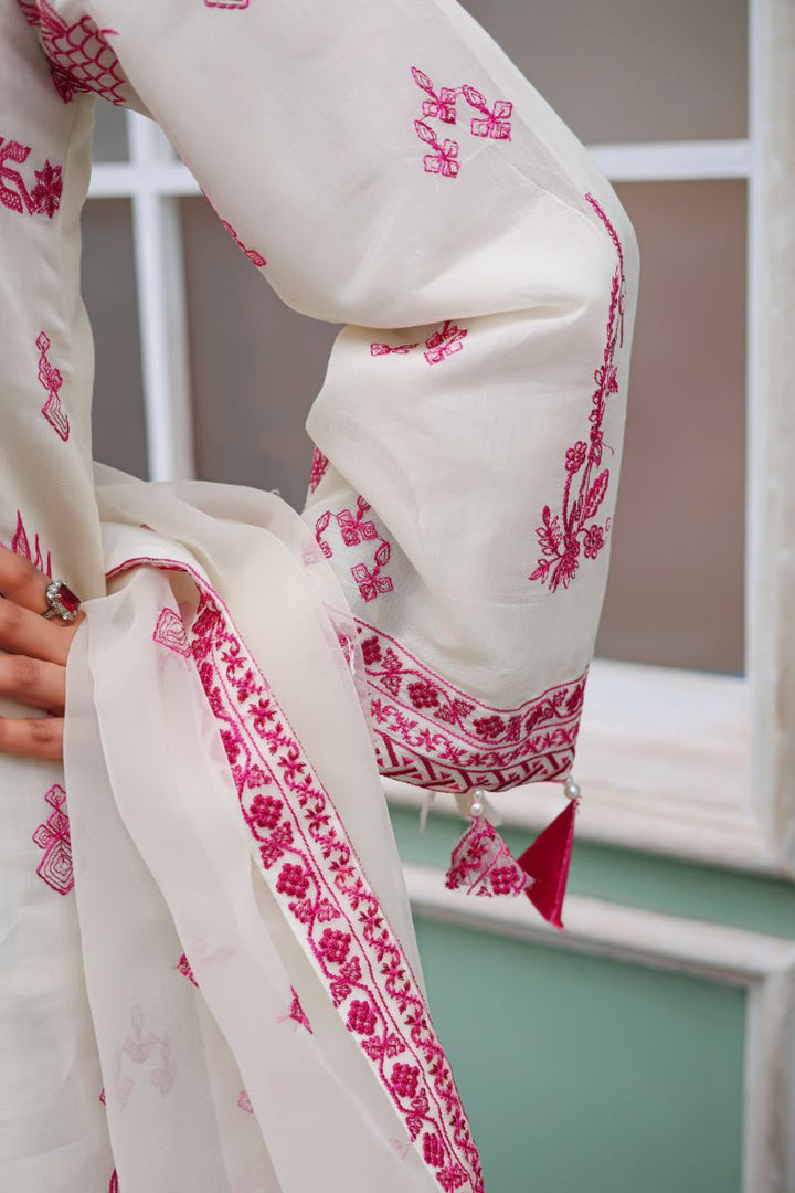 Reema Ahsan - Serena  - Kora Cotton & Lawn with Organza - Off-White - 3 Piece