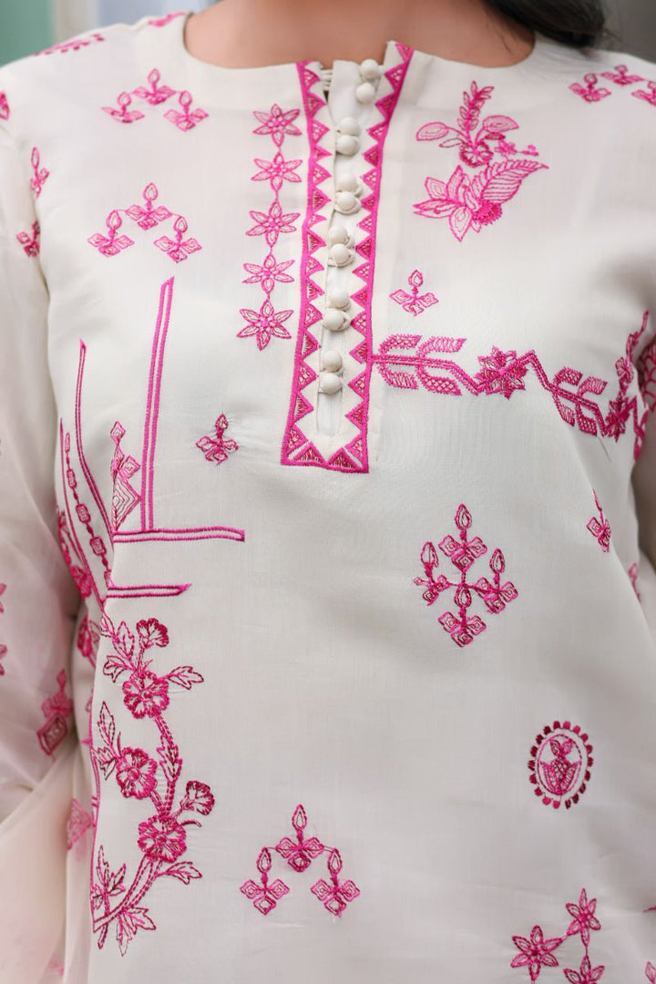Reema Ahsan - Serena  - Kora Cotton & Lawn with Organza - Off-White - 3 Piece
