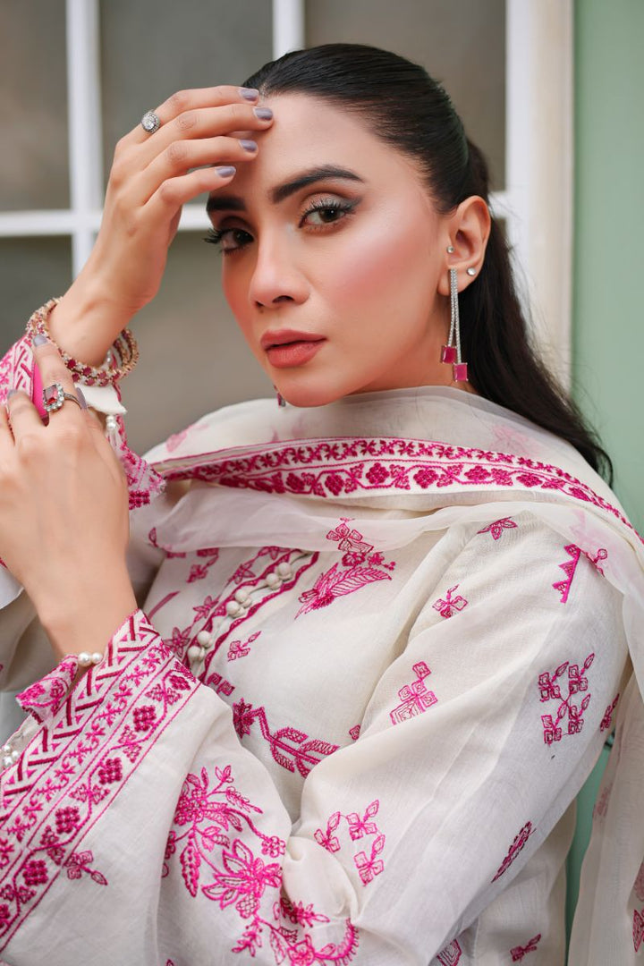 Reema Ahsan - Serena  - Kora Cotton & Lawn with Organza - Off-White - 3 Piece