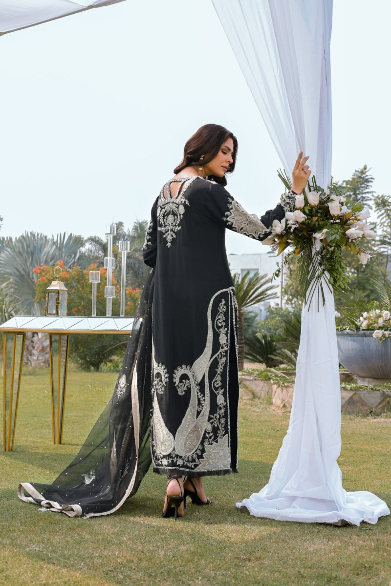 Reema Ahsan - Serene - Raw Silk & Organza - Black - 3 Piece