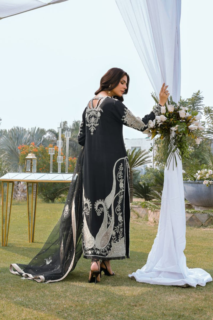 Reema Ahsan - Serene - Raw Silk & Organza - Black - 3 Piece