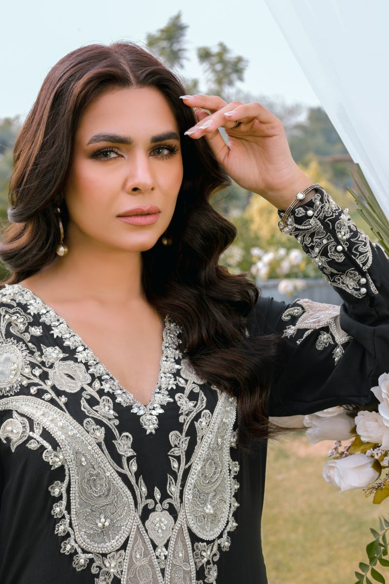 Reema Ahsan - Serene - Raw Silk & Organza - Black - 3 Piece