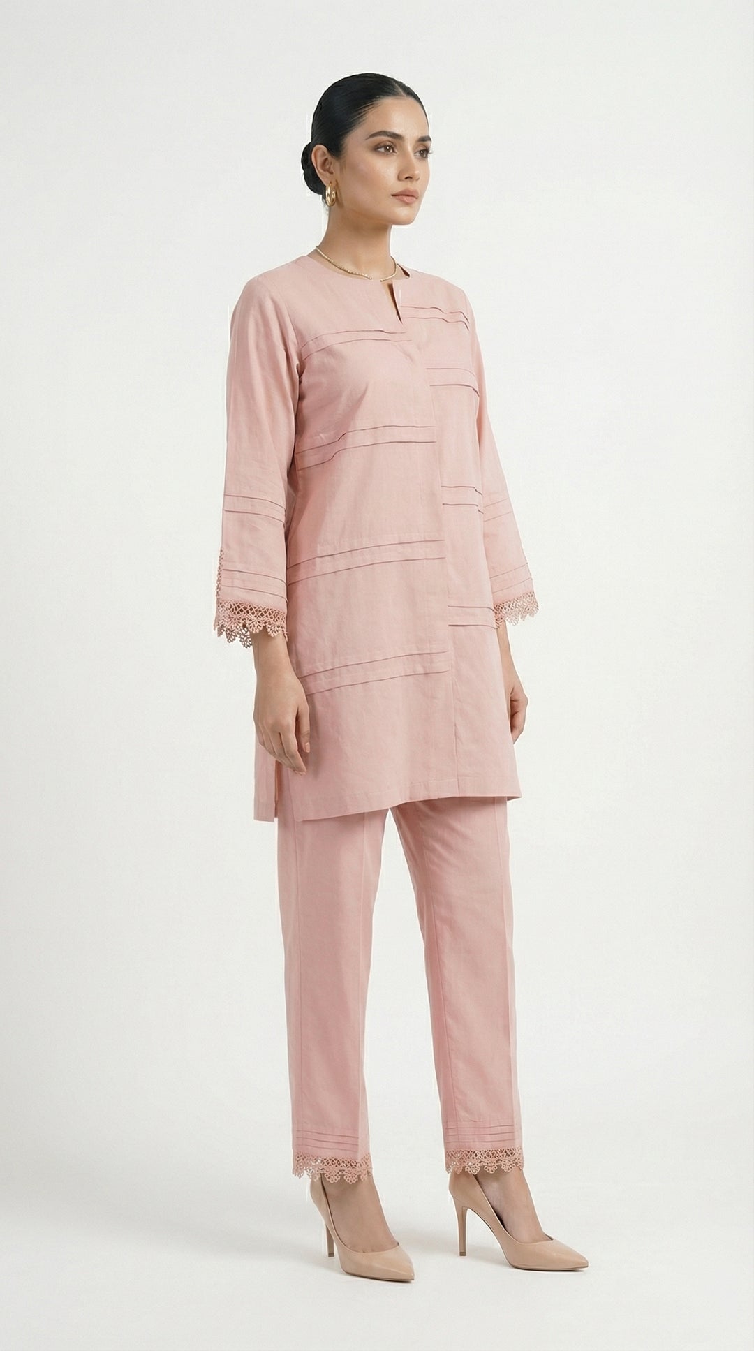 Reema Ahsan - Tavia Cotton Suit For Women - Light Pink - 2 Piece