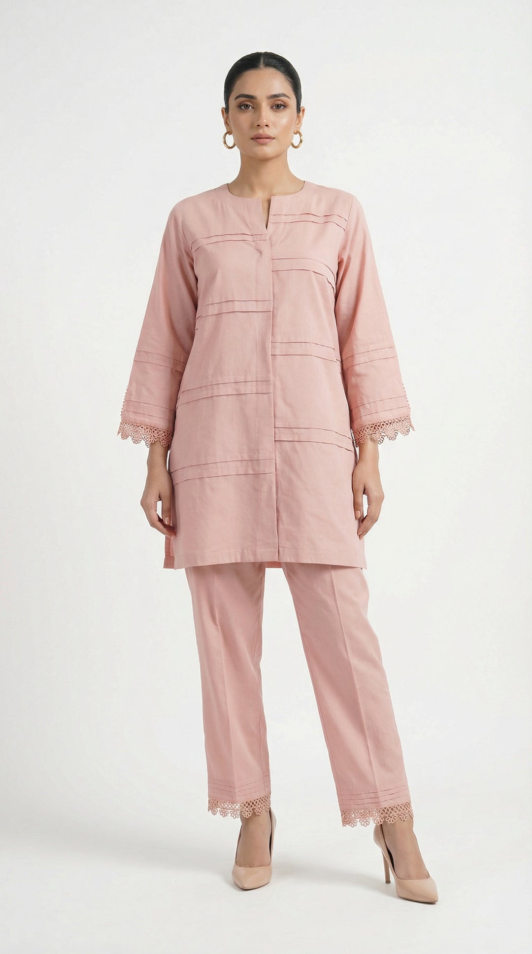 Reema Ahsan - Tavia Cotton Suit For Women - Light Pink - 2 Piece