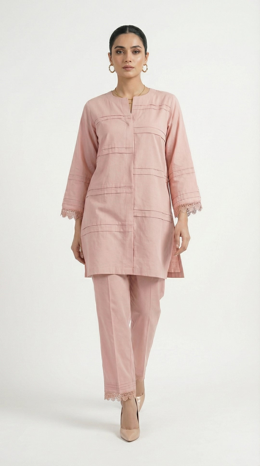 Reema Ahsan - Tavia Cotton Suit For Women - Light Pink - 2 Piece