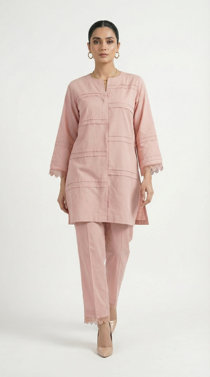 Reema Ahsan - Tavia Cotton Suit For Women - Light Pink - 2 Piece