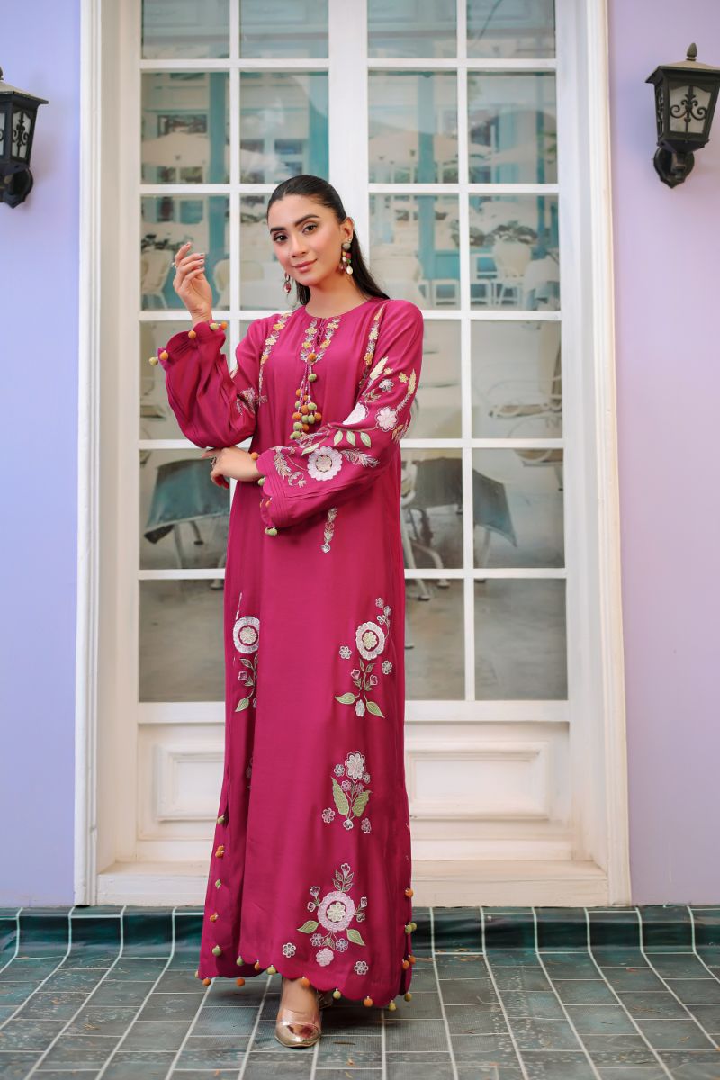 Reema Ahsan - Tiya  - Silk - Magenta - 2 Piece