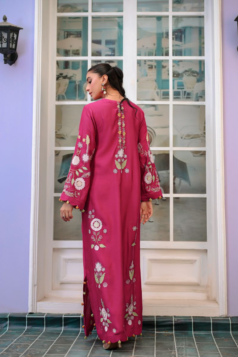 Reema Ahsan - Tiya  - Silk - Magenta - 2 Piece