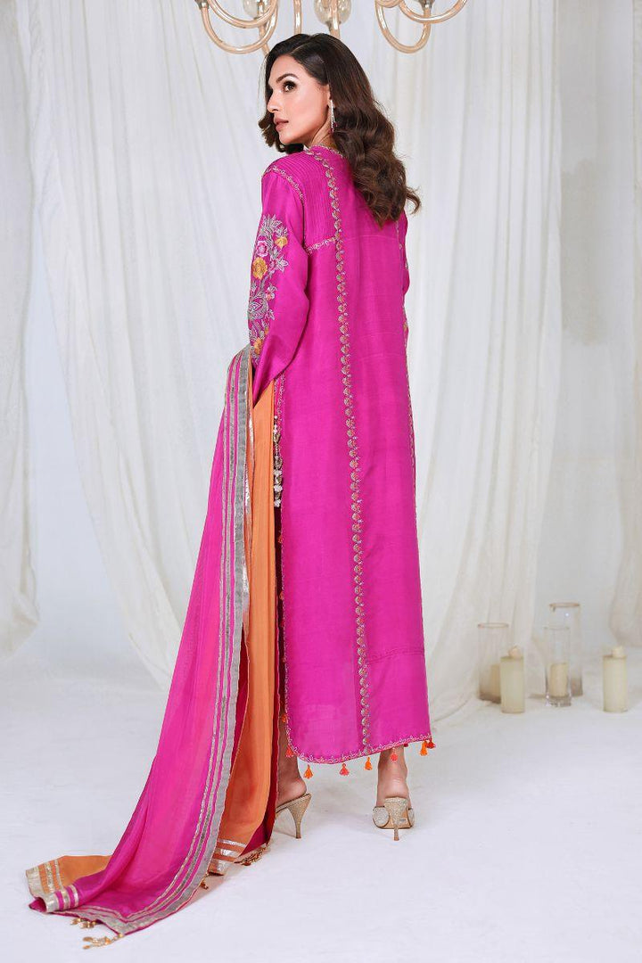 Reema Ahsan - VANYA - Pure raw silk - Magenta pink - 3 Piece