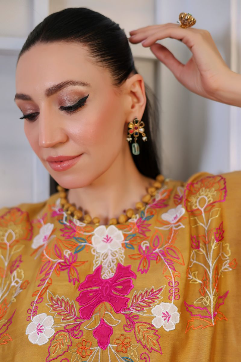 Reema Ahsan - Zanya - Silk - Mustard - 2 Piece