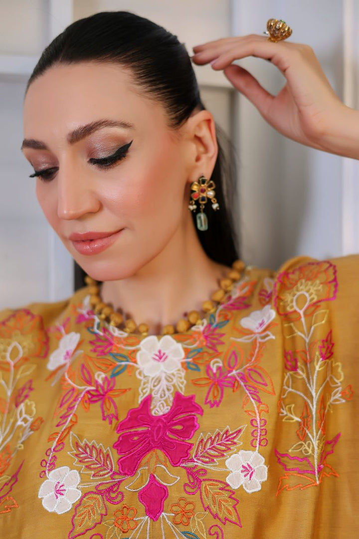 Reema Ahsan - Zanya - Silk - Mustard - 2 Piece