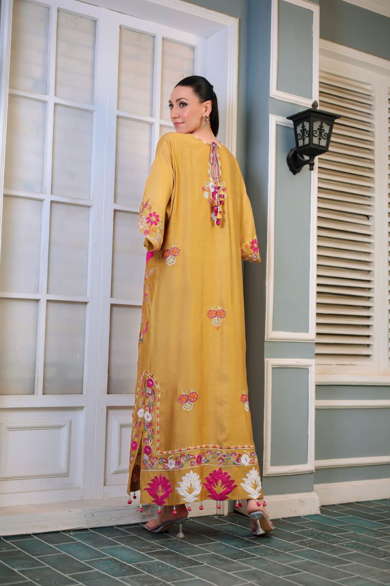 Reema Ahsan - Zanya - Silk - Mustard - 2 Piece