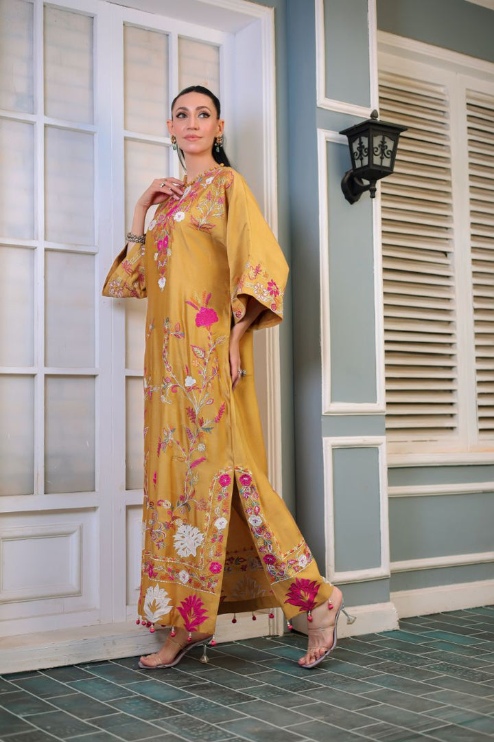 Reema Ahsan - Zanya - Silk - Mustard - 2 Piece