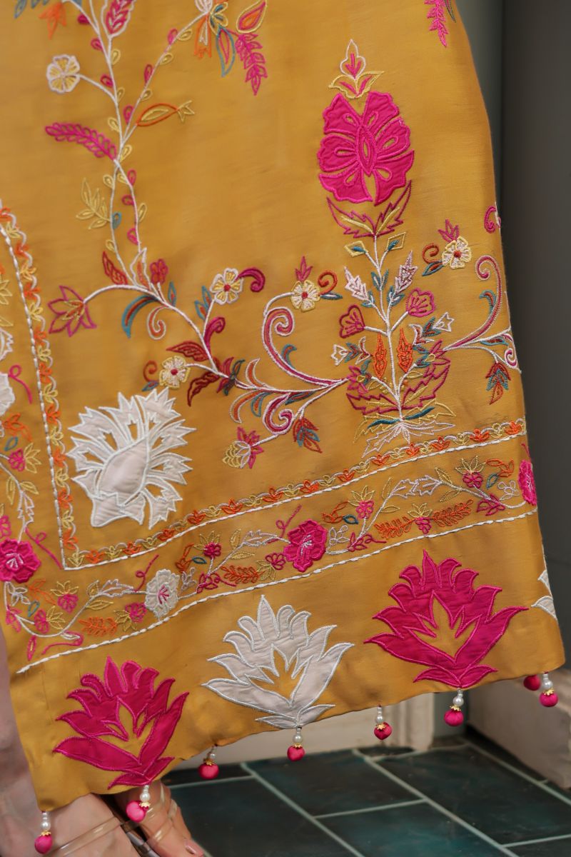 Reema Ahsan - Zanya - Silk - Mustard - 2 Piece